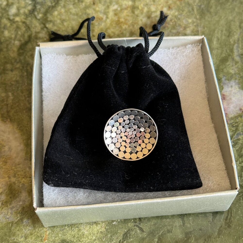 Silver Hammered Disk Ring - image 6